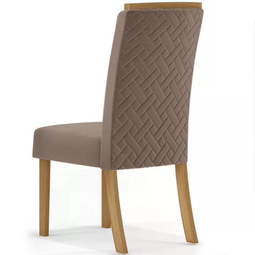 Miniatura Kit 2 Cadeiras Estofadas Si24 Veludo Nature Marrom Amendoa