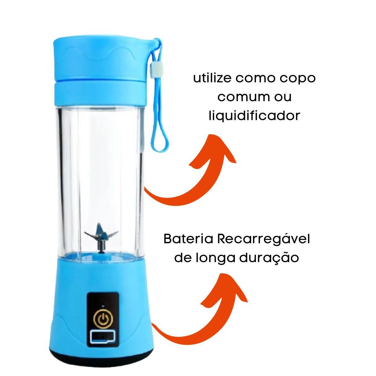 Miniatura Mini Liquidificador Portátil USB 6 Lâminas 380ml