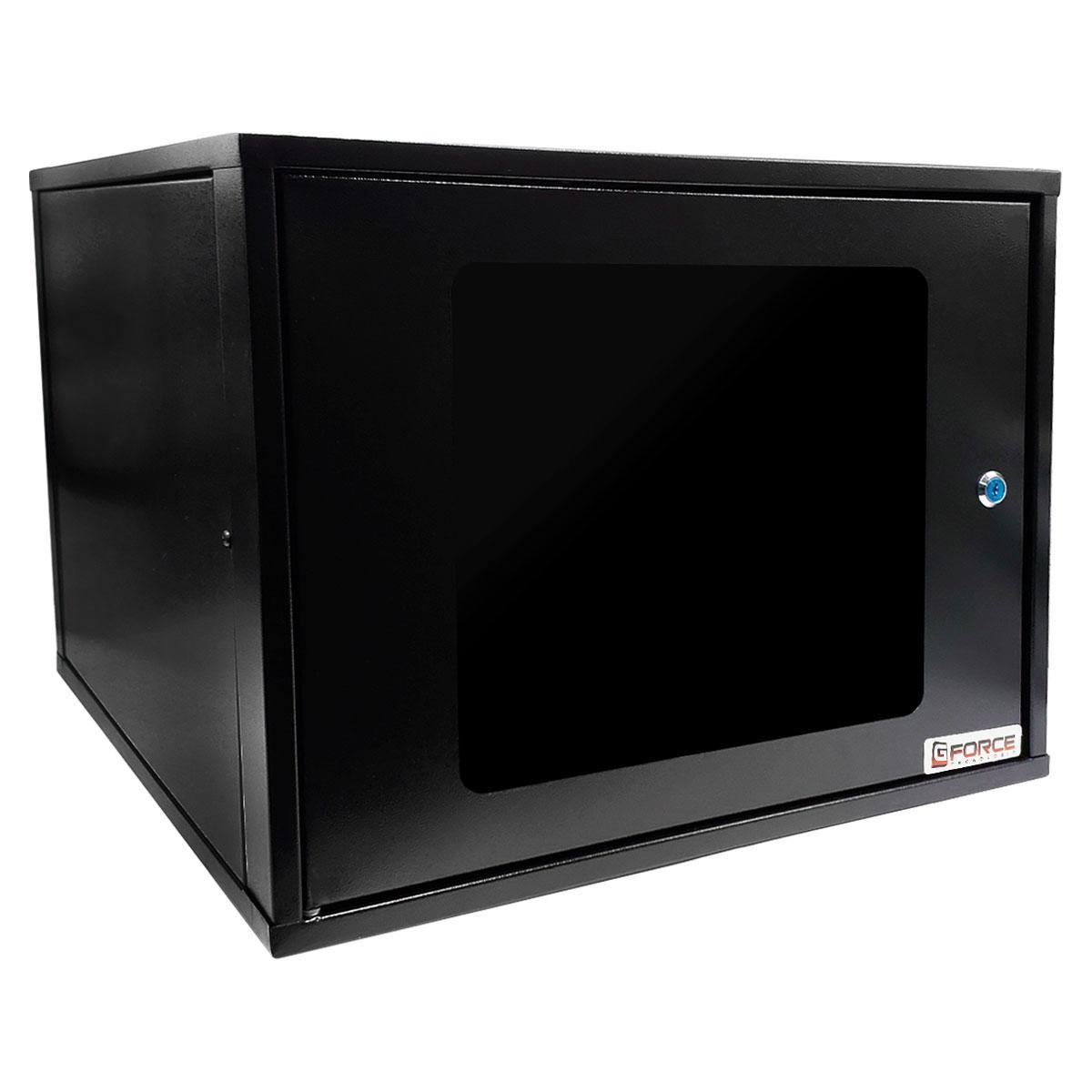 Miniatura Mini Rack Parede 19 Gforce, 8U X 570Mm, Visor Acrílico,