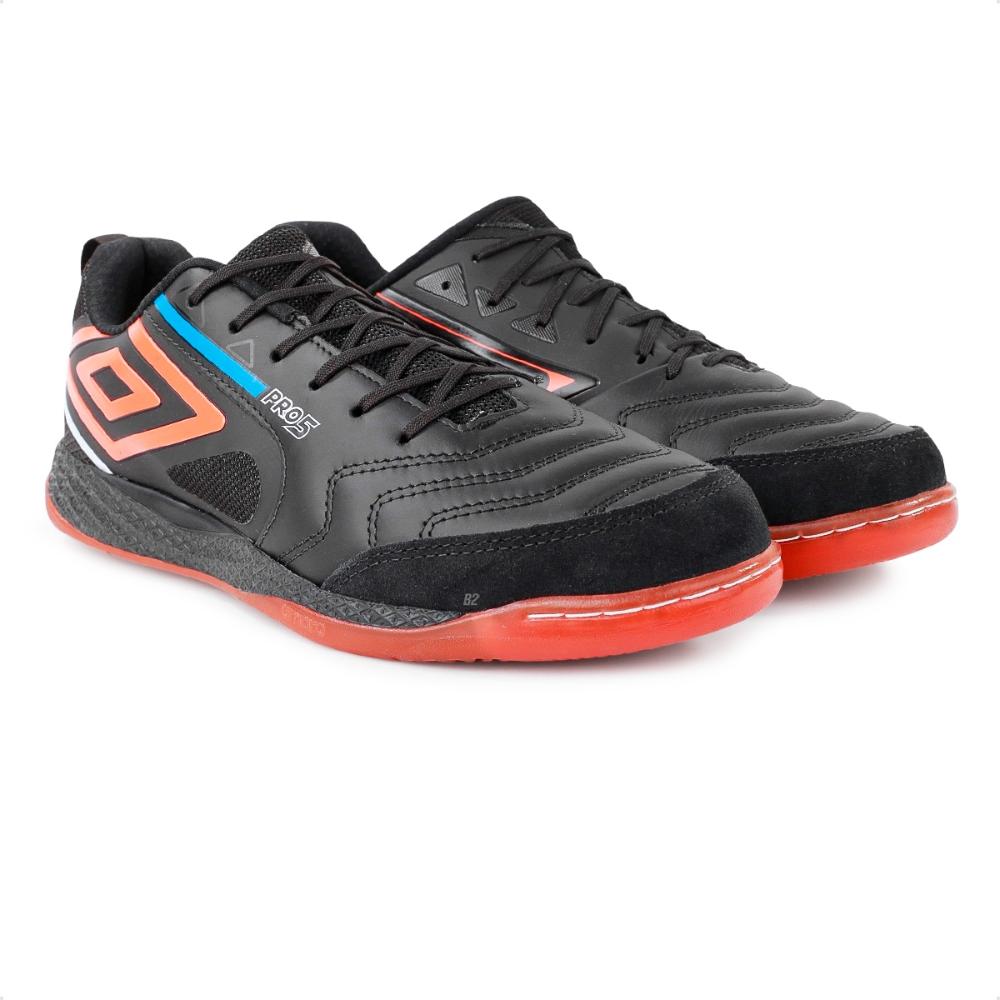 Miniatura Chuteira Futsal Umbro Pro 5 Bump Masculina Preto / Laranja - 41