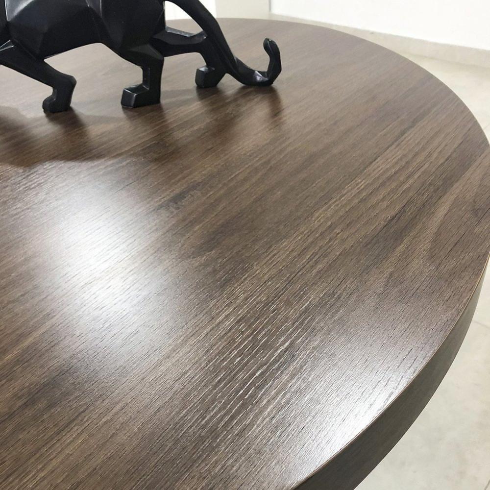 Mesa Para Escritório com Curvas Orgânicas, Pés Ripados e Tampo Tamburato Diretor 2 Metros Artany Charuto/Preto