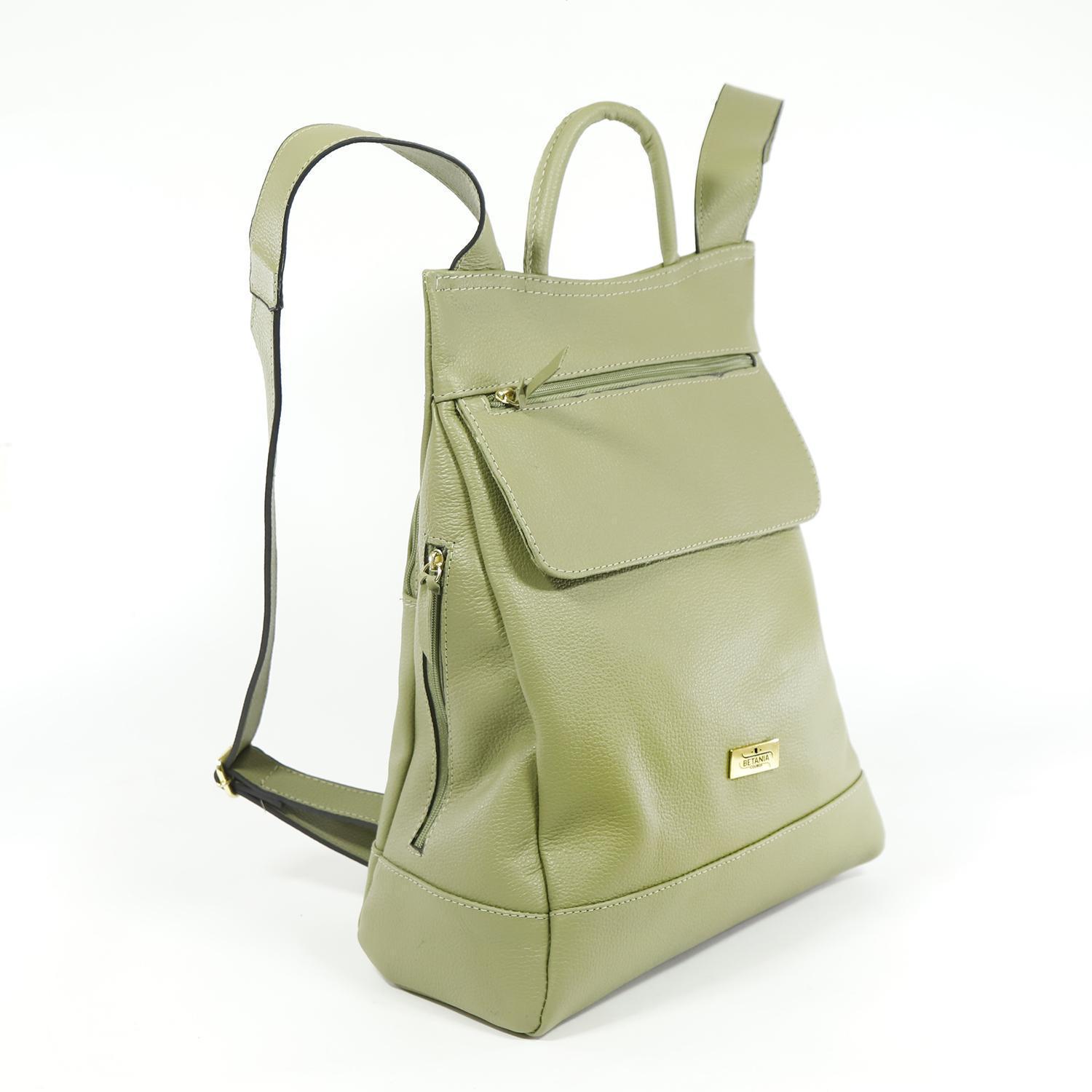 Miniatura Mochila Feminina Luxo Anti Furto Em Couro Legitimo Verde