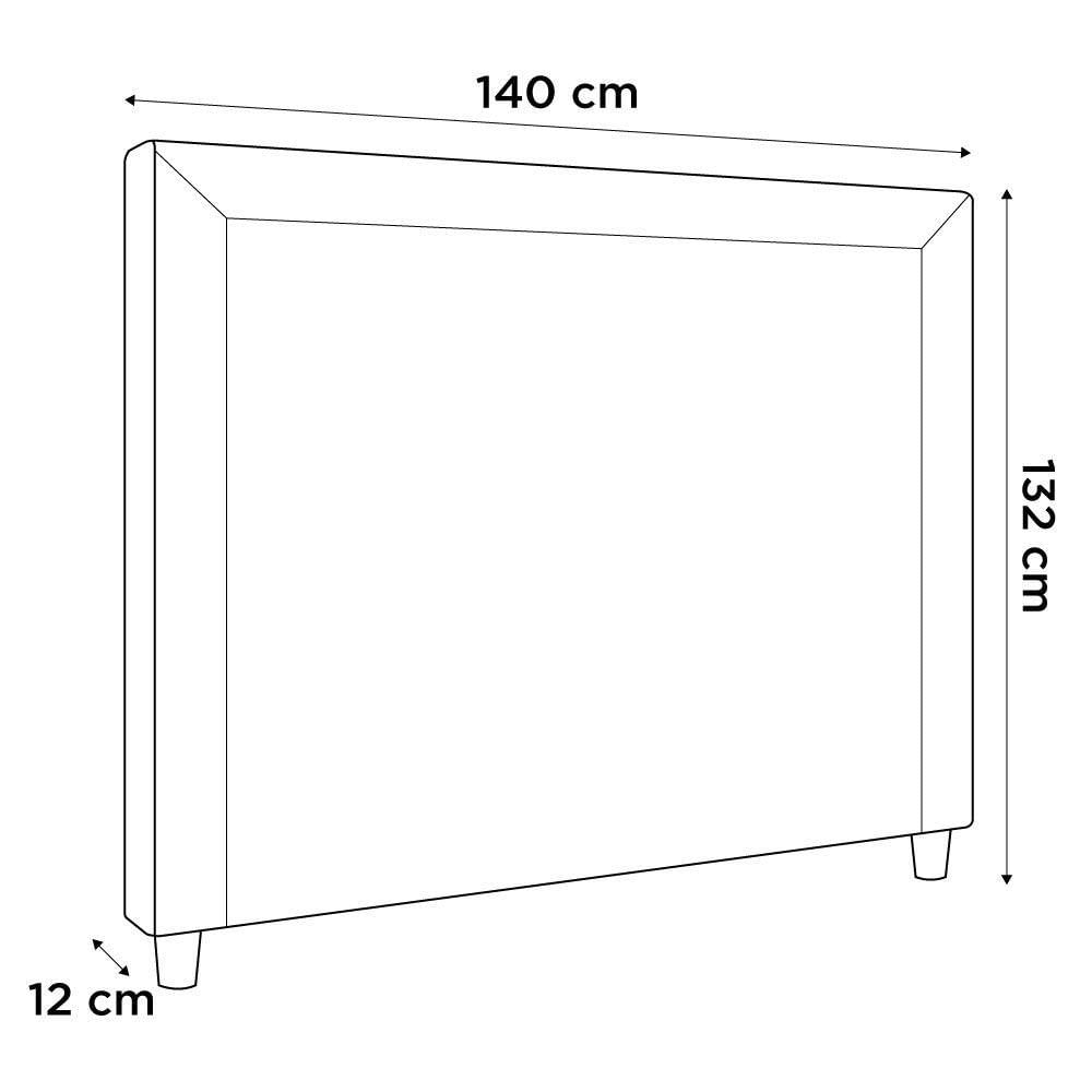 Miniatura Cabeceira Cama Box Casal Maísa 140Cm Com Frame Suede Preto