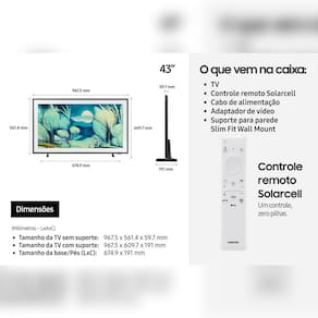 Smart TV 55” QLED 4k Samsung QN55LS03FAGXZD The Frame Vision AI 2025 Modo Arte Antirreflexo