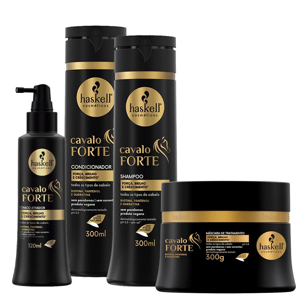 Miniatura Kit Cavalo Forte Haskell Quarteto 300Ml Sh Cond Másc Tônico