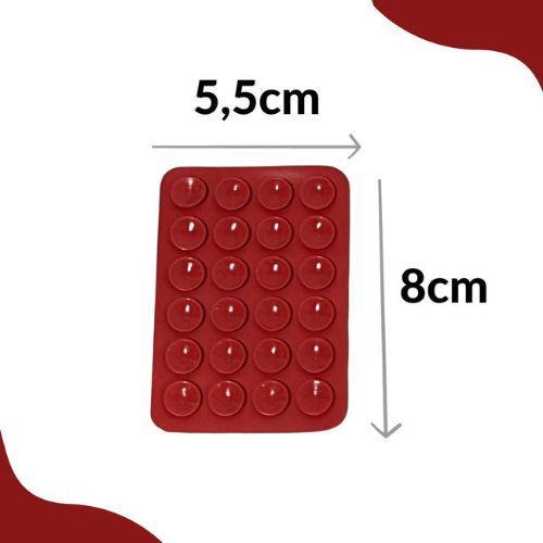 Miniatura Suporte Ventosa Celular Universal - VERMELHO - Kit 2 Unid.