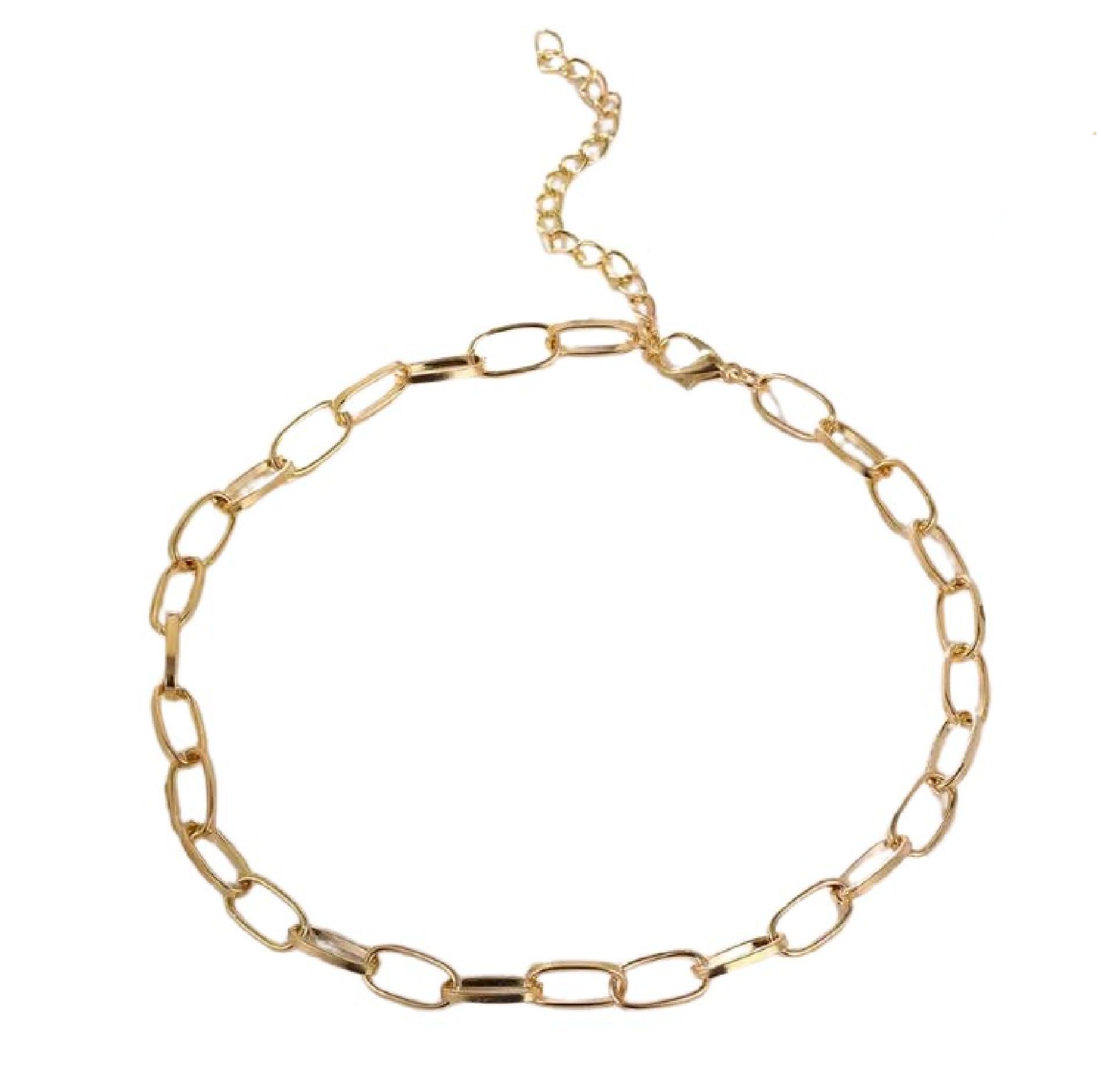 Miniatura Colar Dourado Corrente Fina Entrelaçada