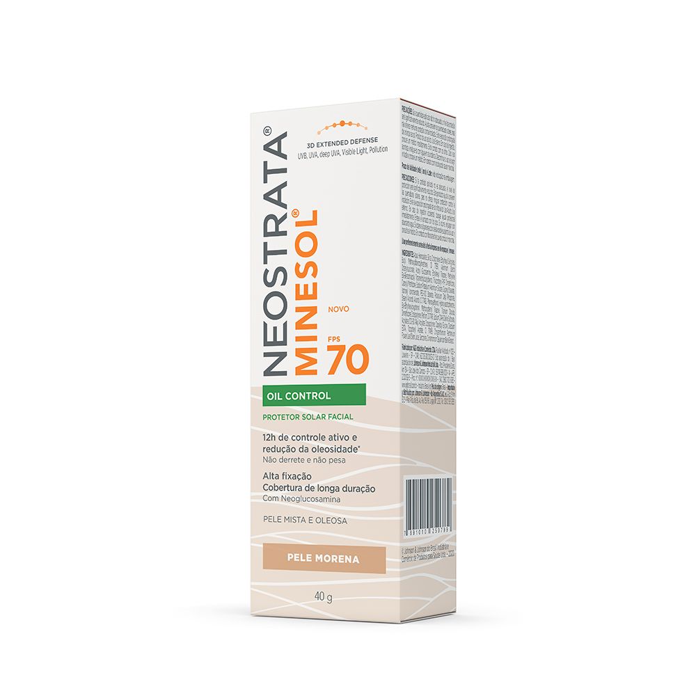 Miniatura Protetor Solar Facial Neostrata Minesol Oil Control FPS 70 Pele Morena 40g