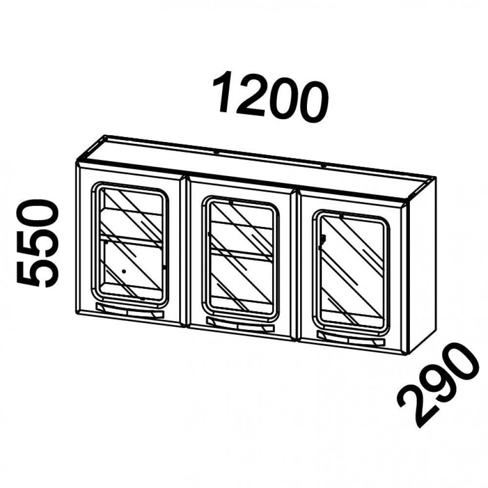 Armário Aéreo De Cozinha ágata 3 Portas Com Vidro 817007 Telasul Preto
