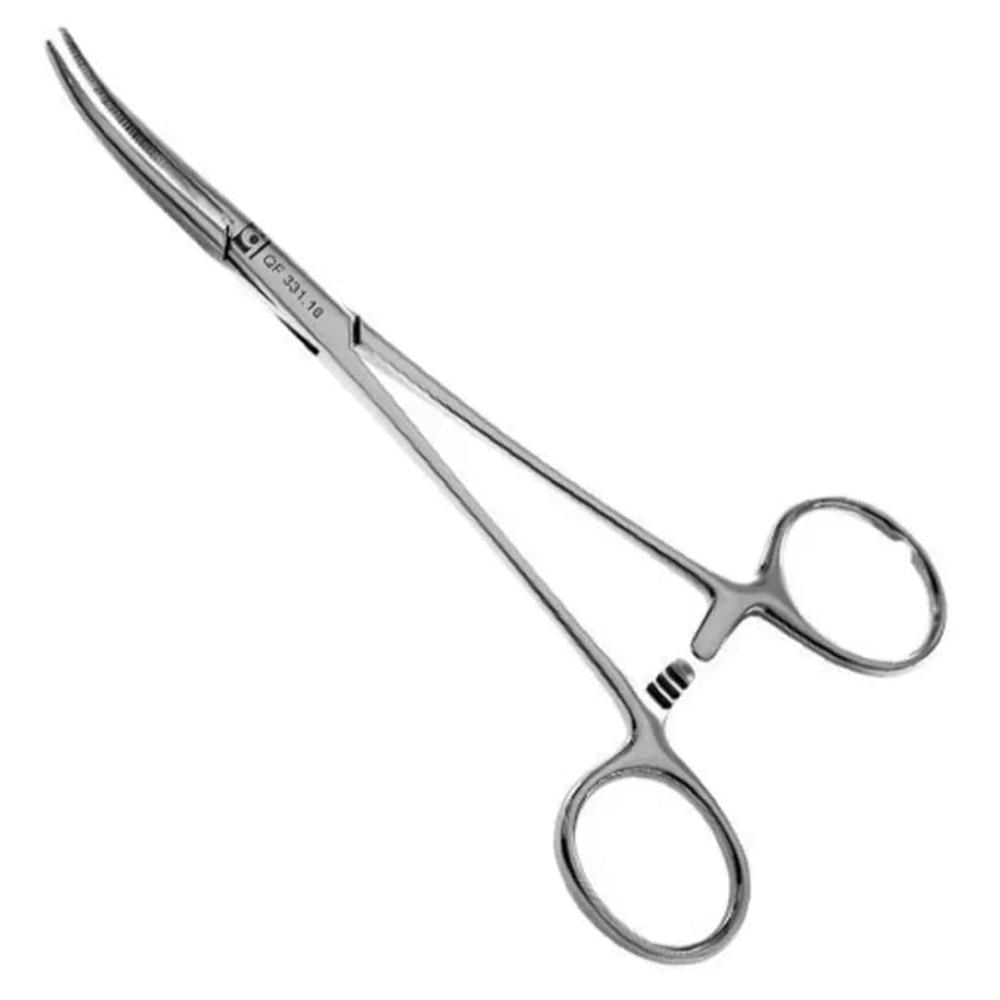 Miniatura Pinça Kelly Hemostática Curva 16 Cm Aço Inox