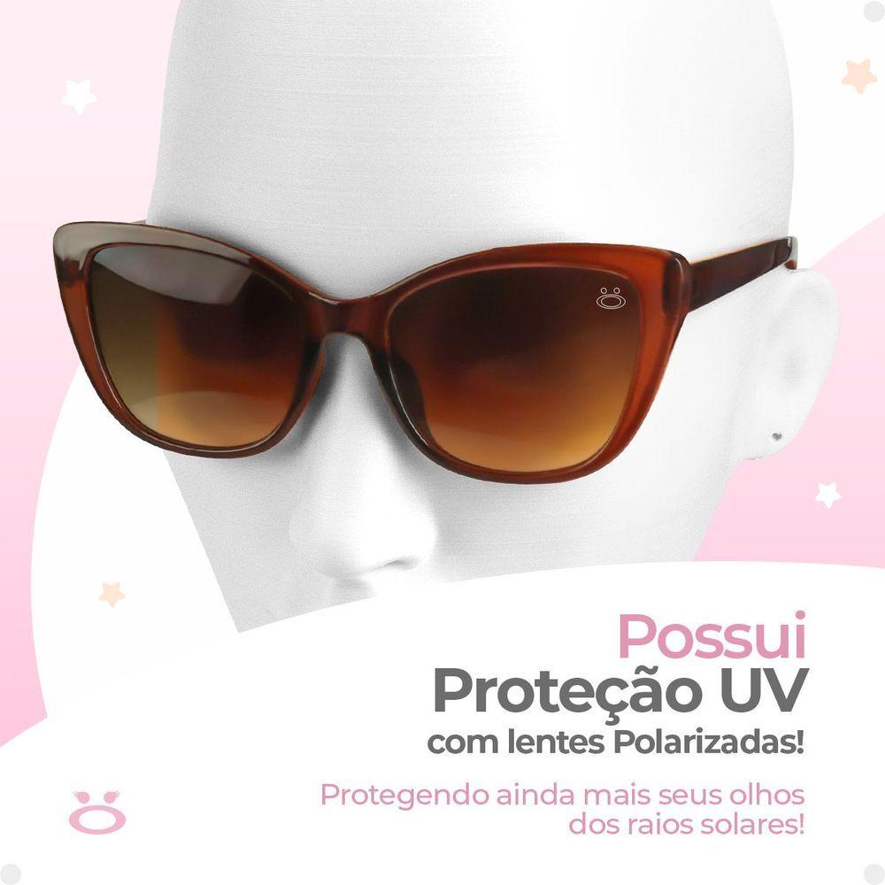 Miniatura Oculos Sol Feminino Praia Gatinho Proteção Uv Vintage + Case Quadrado Estiloso Acetato Delicado Moda