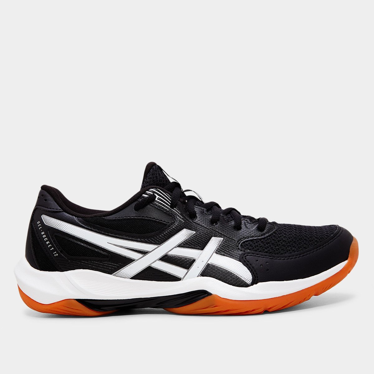 Miniatura Tênis Asics Gel Rocket 12 Feminino Preto+Branco - 34