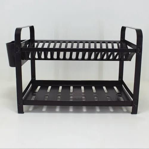 Miniatura Escorredor De Louça Inox 16 Pratos Inox Preto - Preto