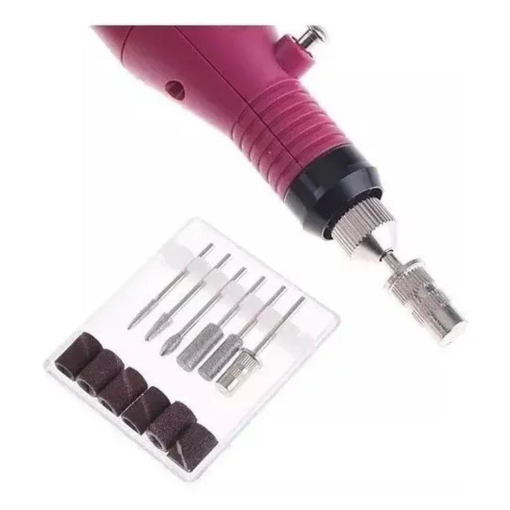 Miniatura Lixadeira Unha Lixa Elétrica Profissional Bloco Motor Bivolt Gel Ou Acrygel