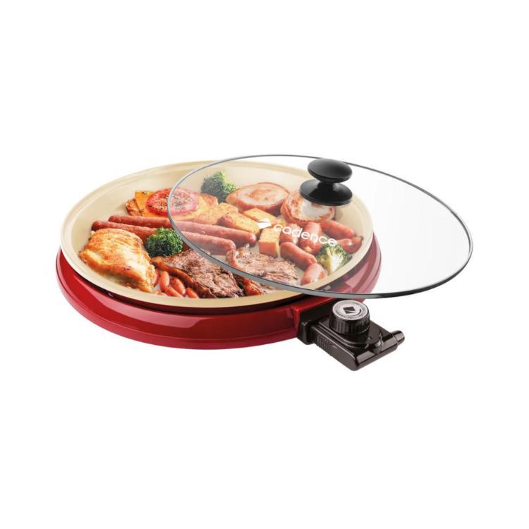 Miniatura Multi Grill Cadence Ceramic Pan Vermelho 127V