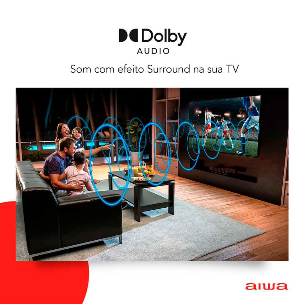 Smart TV D-LED 32 Polegadas AIWA Full HD Android Borda Ultrafina Preto - Bivolt