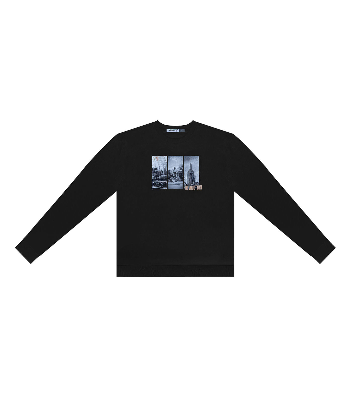 Miniatura Blusão Juvenil Masculino Em Moletom Minty Preto 12