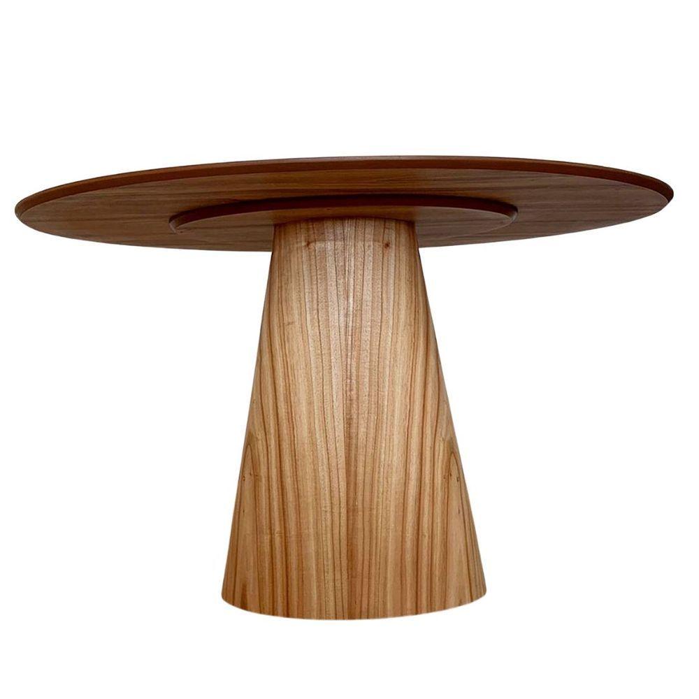 Miniatura Mesa De Jantar Cone Oval 140X90 Tampo Cinamomo Base Marrom