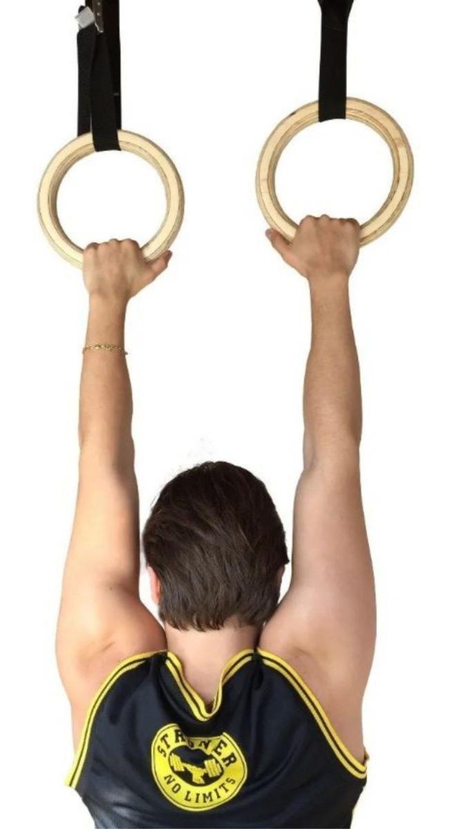 Miniatura Argolas Suspensão Olímpica Madeira Crossfit Mu - Be Stronger