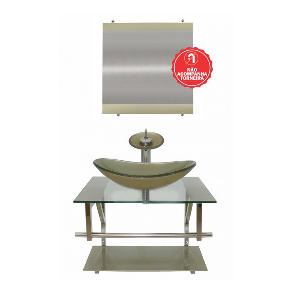 Miniatura Gabinete de Vidro Sérvia 60cm Iq Inox Champanhe