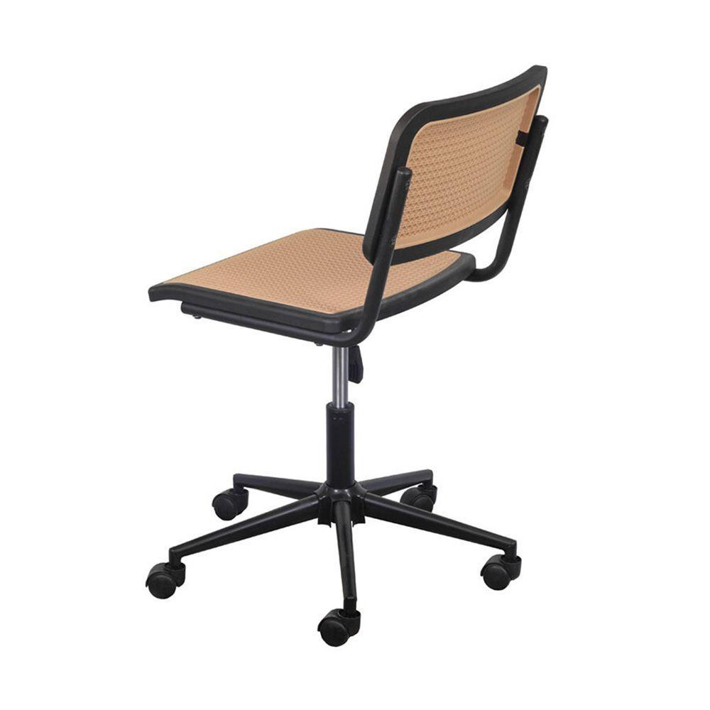 Miniatura Cadeira Cesca Rodízio Sem Braço - Preta/bege