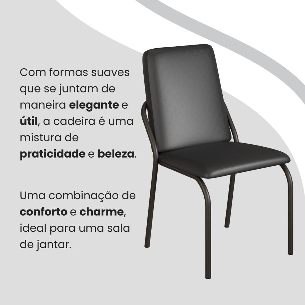 Conjunto Sala de Jantar Mesa Redonda 100cm Base Omega Tampo MDF Laca com Vidro Malibu Preto
