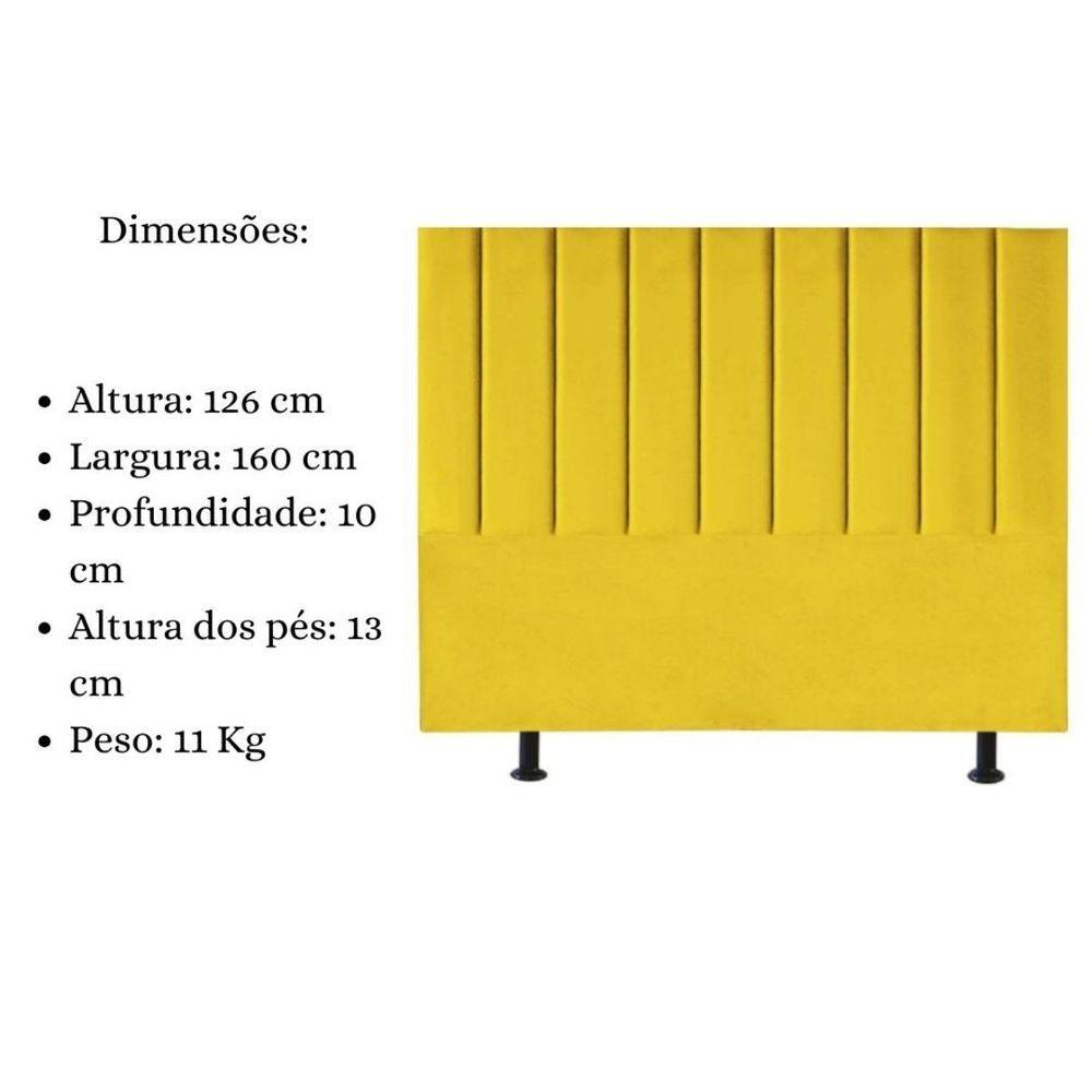 Miniatura Cabeceira De Cama Queen Box 160 Cm Karla Carla Suede Cor:amarelo