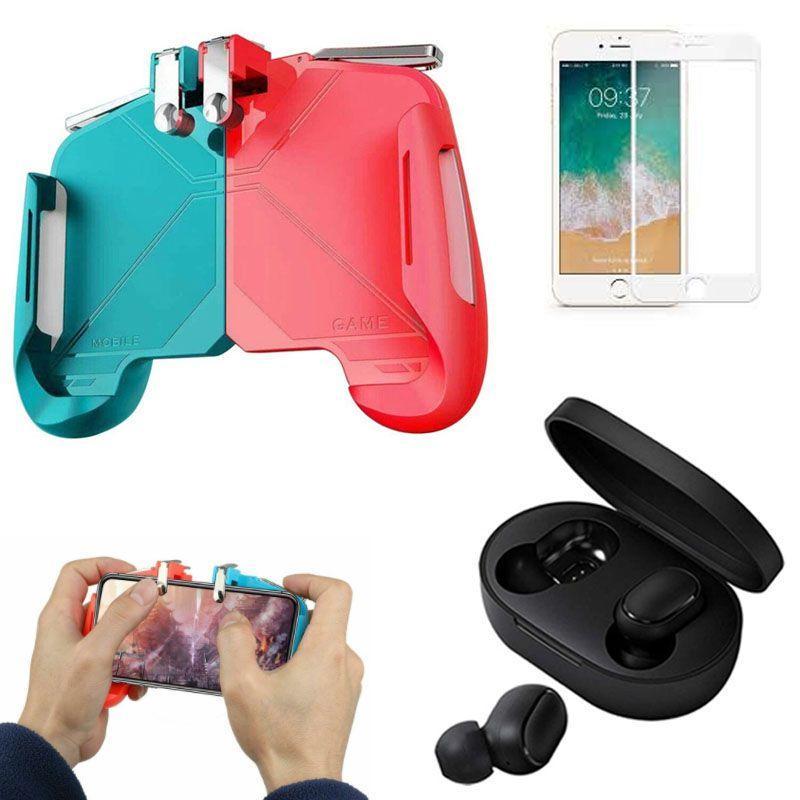 Miniatura Kit Gamer Controle Iphone 8 4,7 / Fone Ouvido Air Dots / Pel