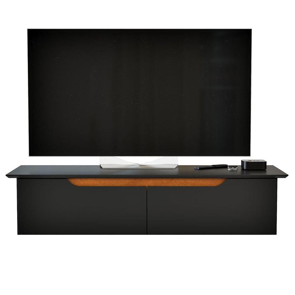 Rack Aparador Suspenso Flex Com 2 Portas Flop Preto