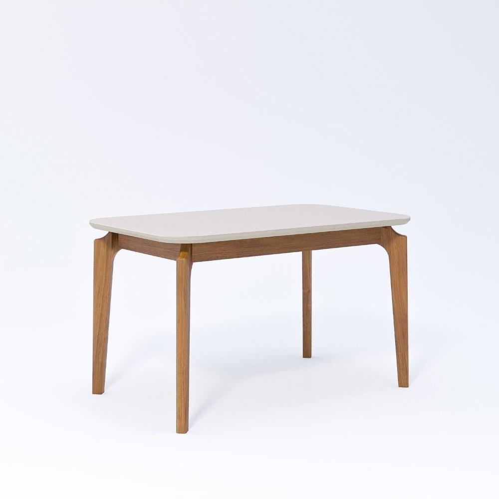 Miniatura Mesa Ficus 77cm X 80cm X 130cm Tampo em Mdf Madeira/Off White