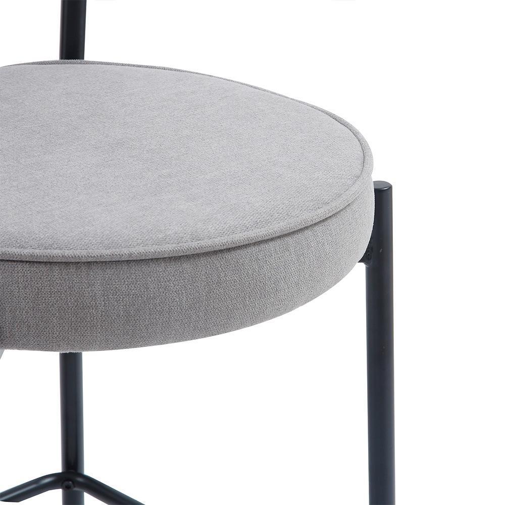 Banqueta De Cozinha Eva Tecido Rivatti - Cinza