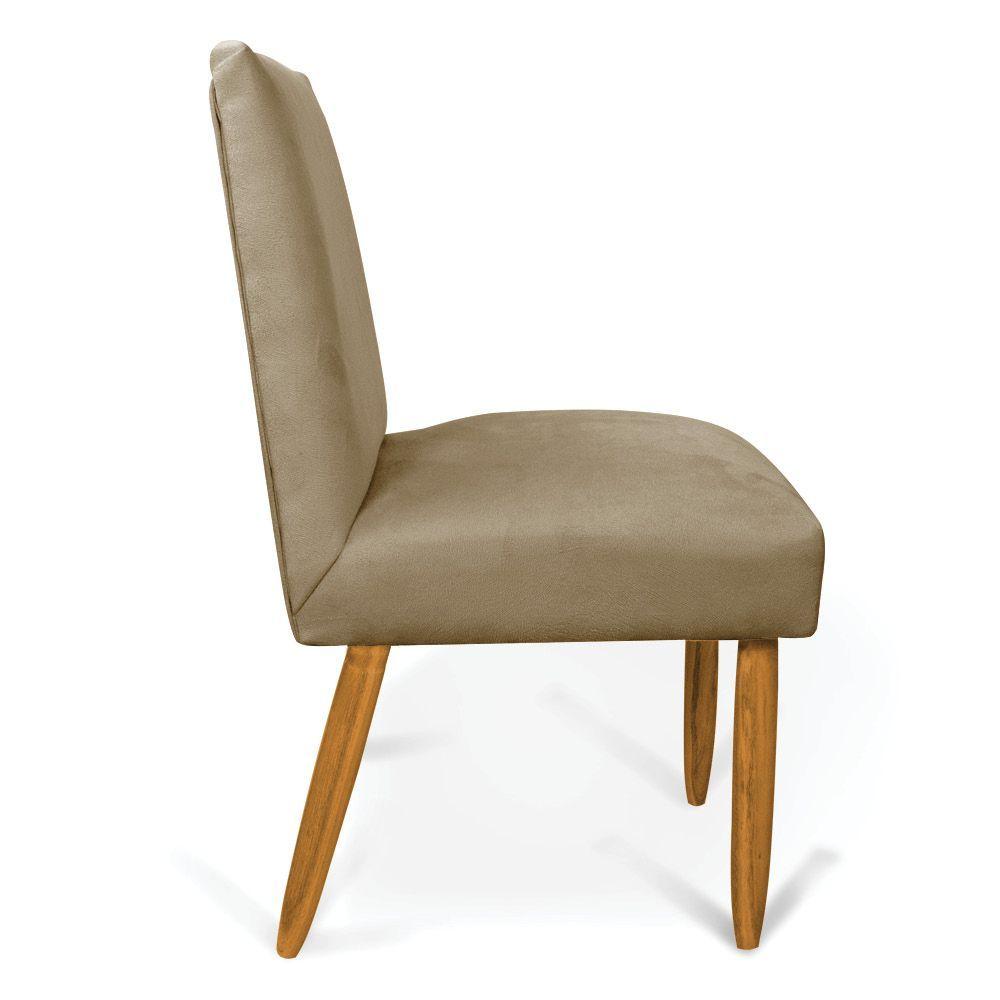 Miniatura Kit 4 Cadeiras De Jantar Carol Suede Marrom Rato Pés Palito Castanho - D'rossi