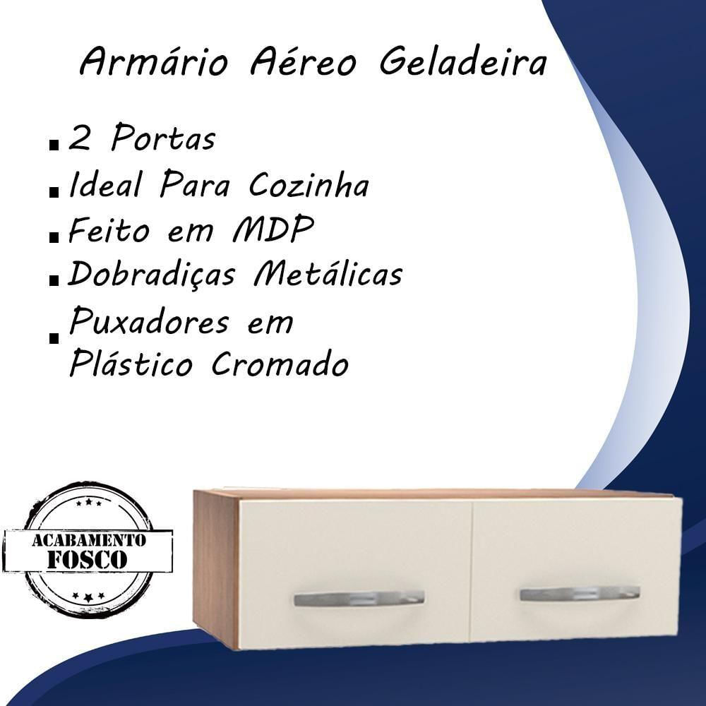 Armario Aereo Geladeira 2 Portas 79cm 9190 Savana Off White Mobbs