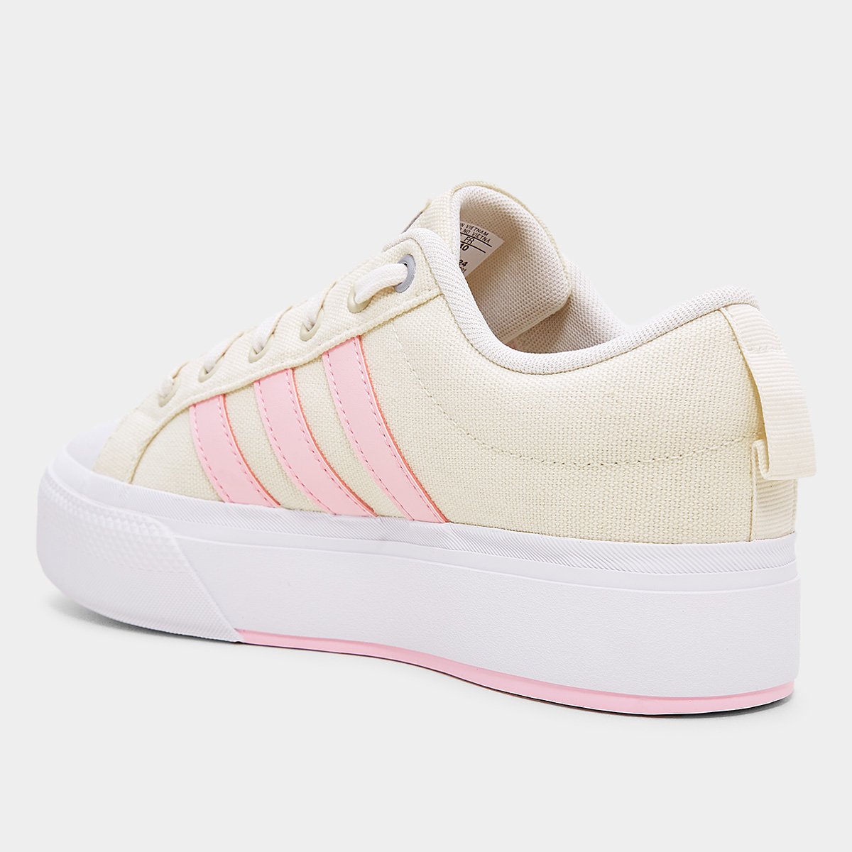 Miniatura Tênis Adidas Brava Platform Feminino Branco+Rosa - 34