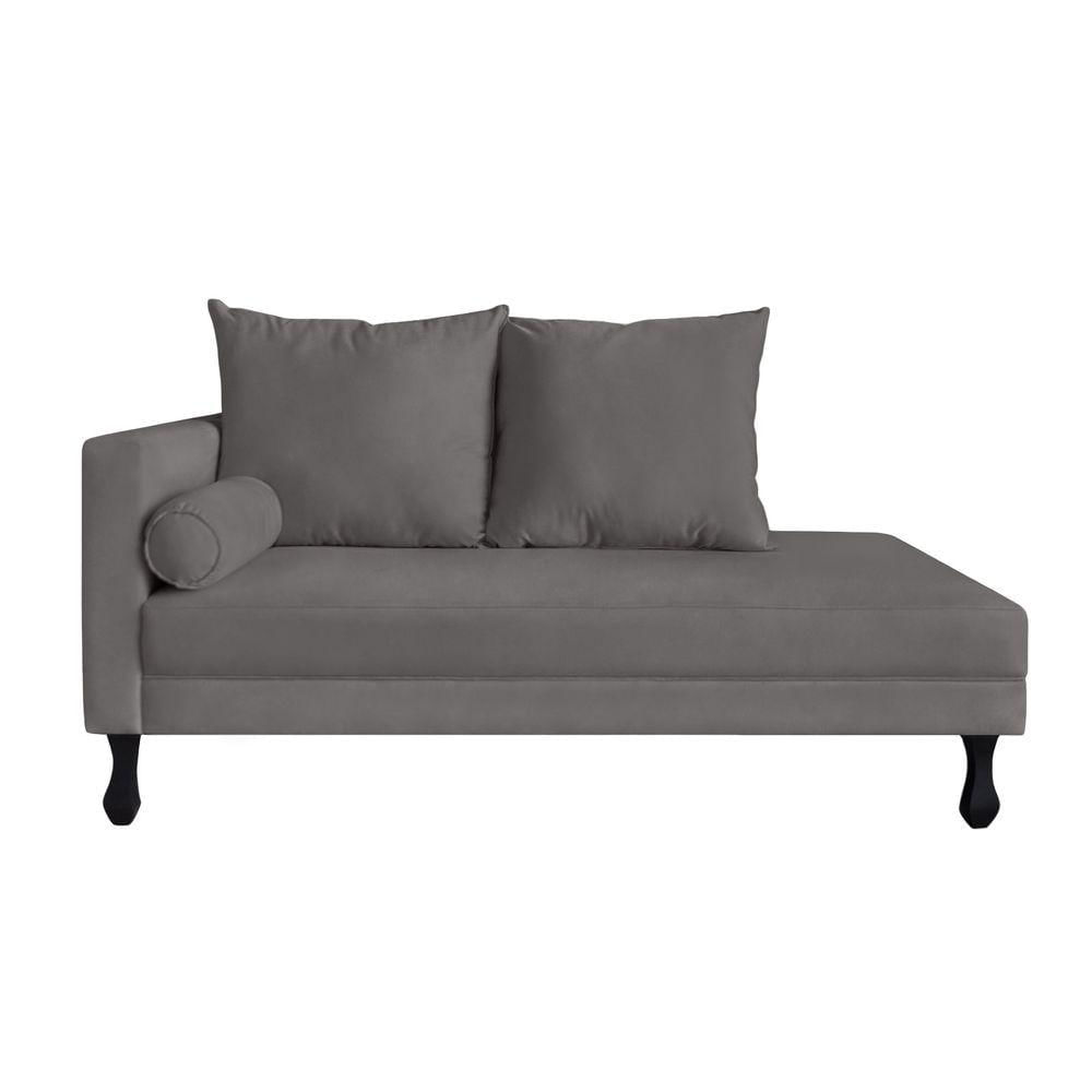 Miniatura Recamier Divã Dubai L/direito 1,60m Suede Cinza - Lares Decor