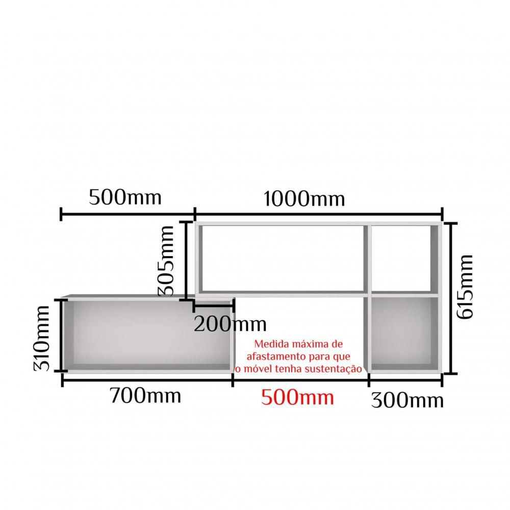Miniatura Rack para TV até 42 Polegadas Nova Mobile Branco