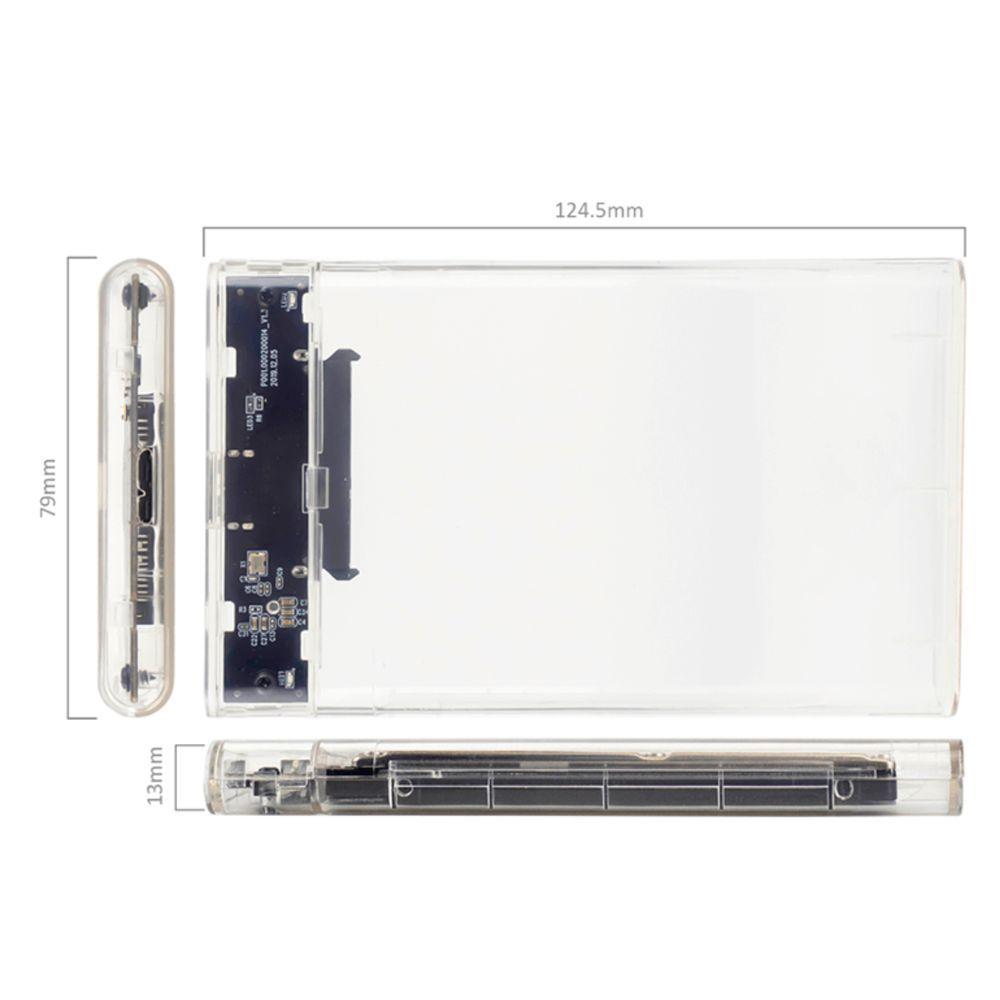 Miniatura Case Hd Externo 2.5 E Sata Ssd Usb 3.0 Transparente Exbom