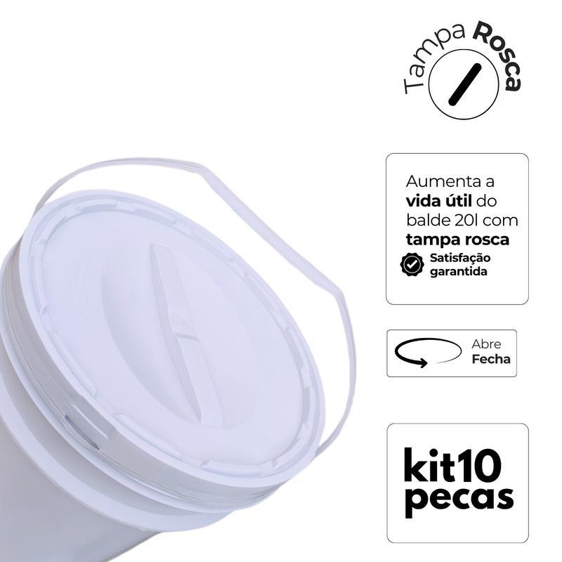 Miniatura Balde Tampa De Rosquear Para Destilação - Kit 10 Pçs