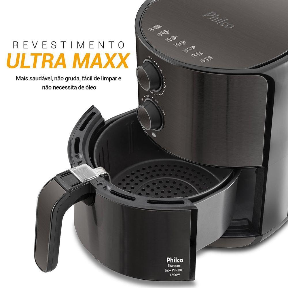 Miniatura Air Fryer Philco 4,6L 1500W Titanium Inox PFR18TI 110V