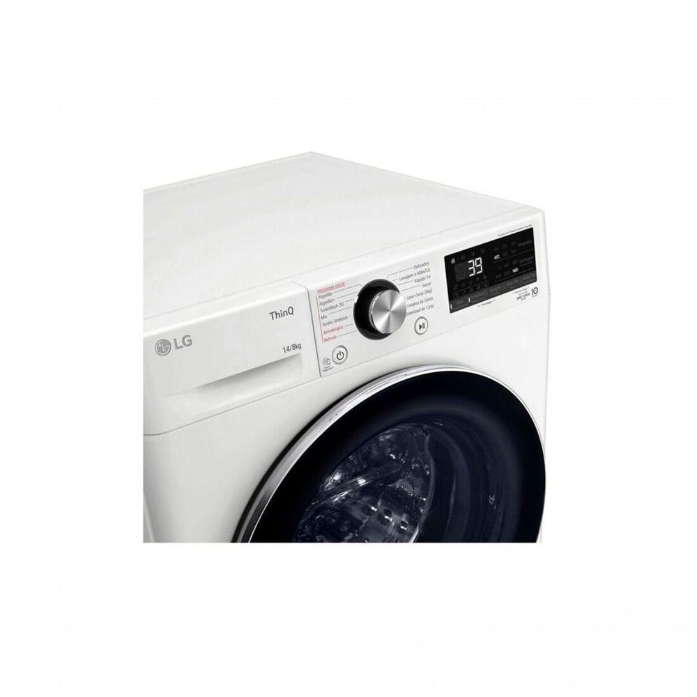 Miniatura Lava e Seca Smart LG VC2 14kg Branca com Inteligência Artificial AIDD Wi-fi Google Assistente ThinQ CV9014WC2A 220V