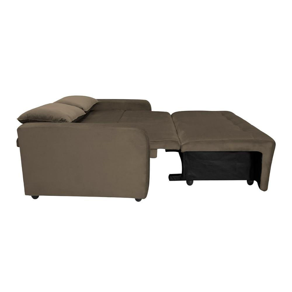 Miniatura Sofá Cama 2 Lugares 138cm Amora New Capuccino Matrix Castor