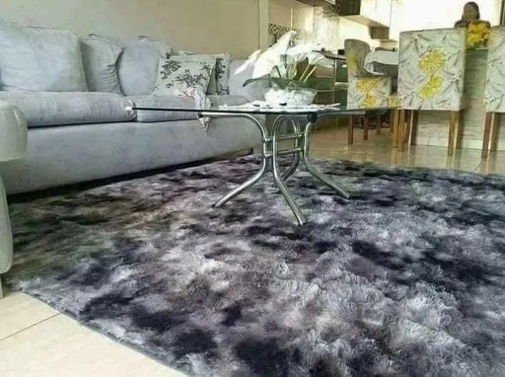 Miniatura Tapete Passadeira Peludo Estar 0,60X2,00 Cinza Mesclado