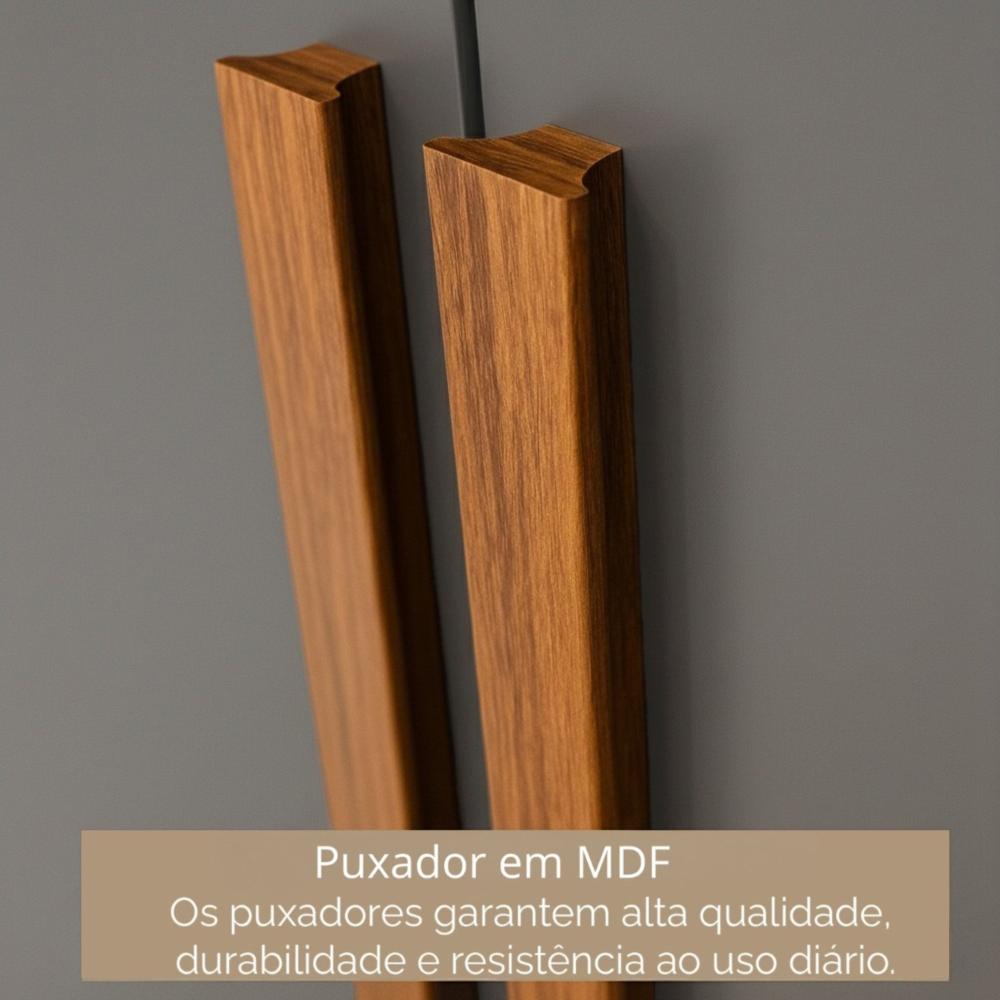 Guarda Roupa Casal 8 Portas 4 Gavetas Paris Espresso Móveis Cinza