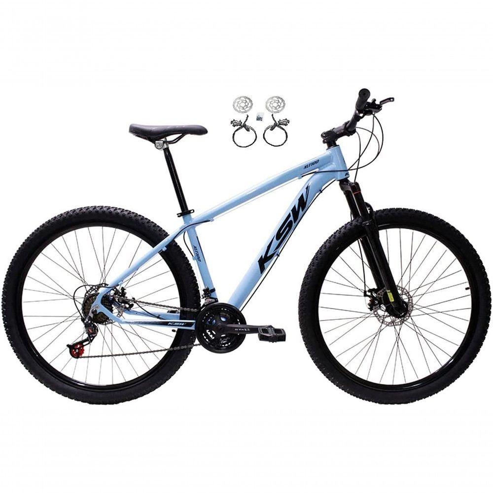 Miniatura Bicicleta Aro 29 Ksw Xlt 24v Freios Disco Hidráulicos Garfo Suspensão - Azul Tam.17