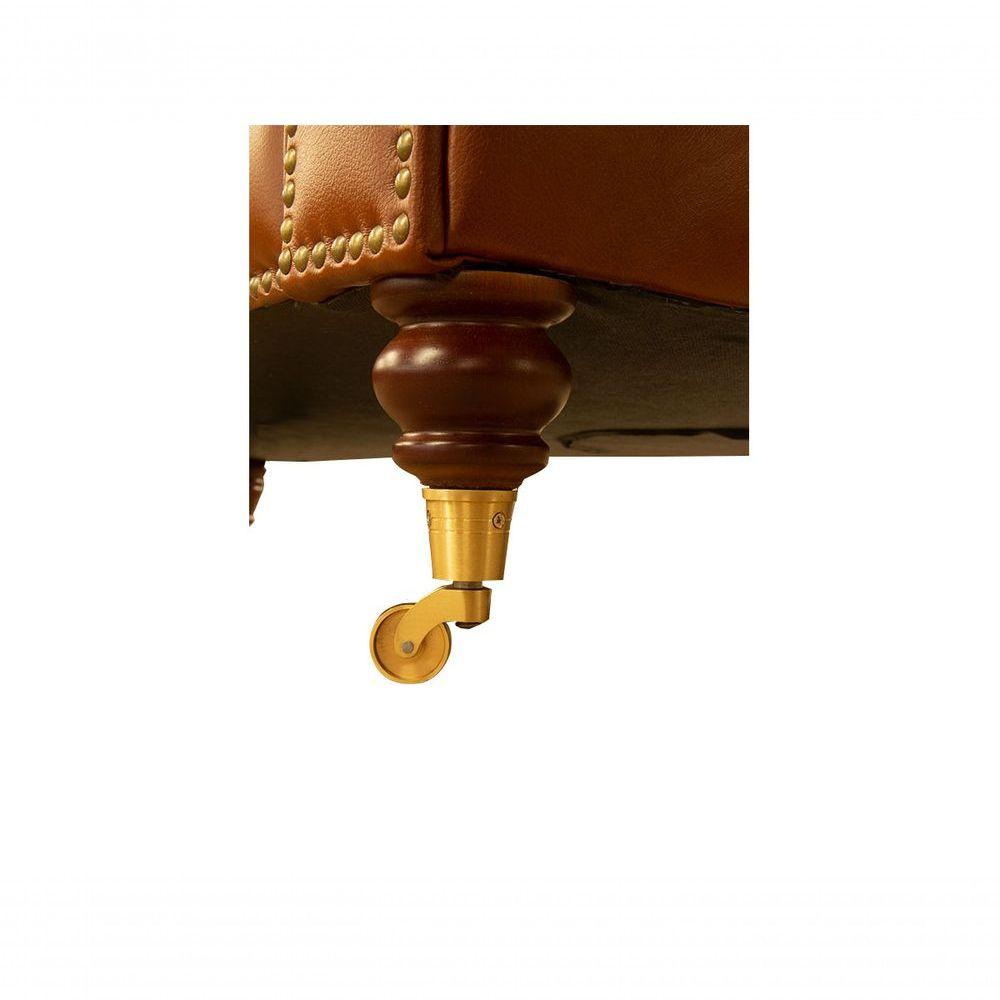 Miniatura Poltrona Chester Duo De Couro Conhaque Com Brilho - Mempra Design