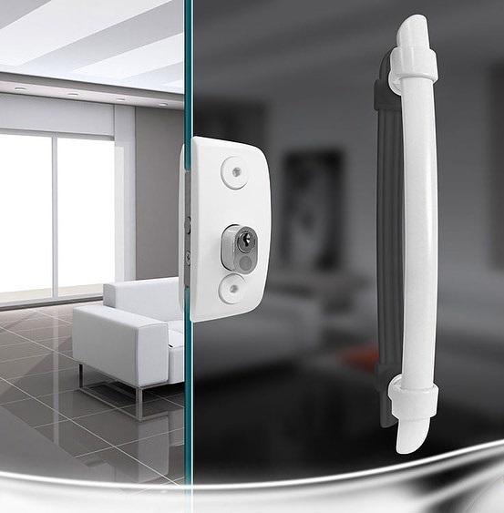Miniatura Puxador Arco H Polímero Para Porta De Vidro 40 Cm - Branco
