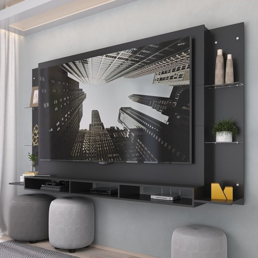 Miniatura Painel Com Suporte Tv 75" Web Multimóveis Mp1049 Preto