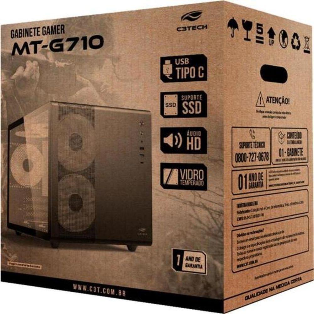 Miniatura Gabinete Gamer C3tech Aquarius Mt-g710 Sem Fans Branco