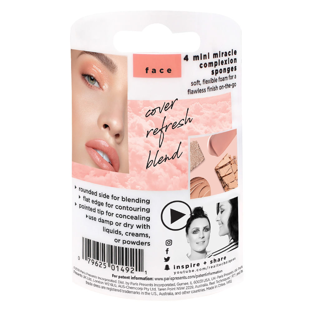 Miniatura Mini Esponjas para Maquiagem - Real Techniques 4 Un