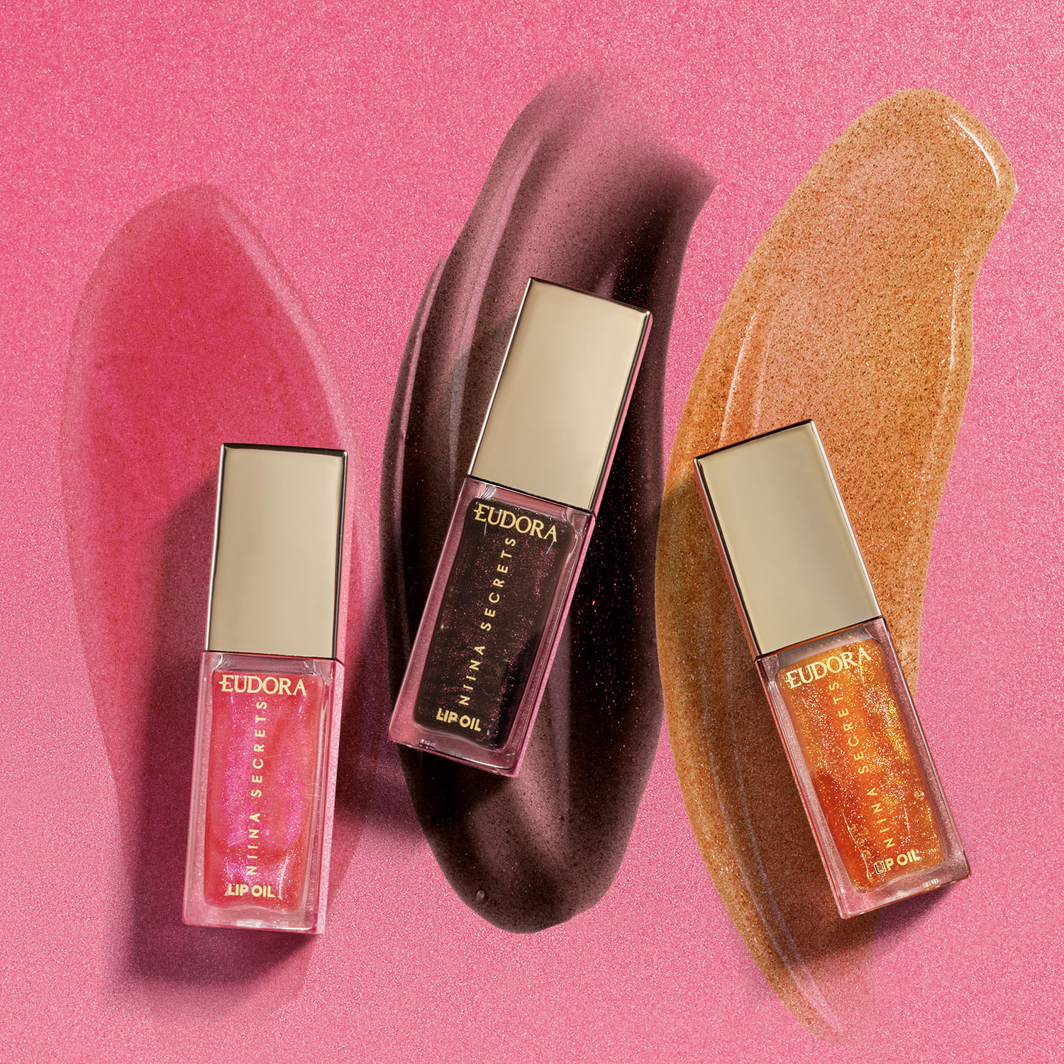 Miniatura Eudora Niina Secrets Shine Flowers Lip Oil Rosa Negra 7ml
